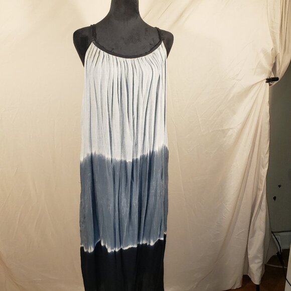Island Planet Ombre Maxi Dress, One Size, Black, Gray, Light Gray - Picture 1 of 5